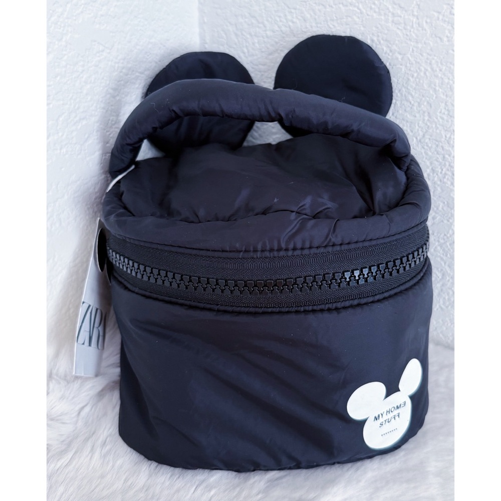 ZARA Vanity Pouch Mickey Mouse with Handle Black
